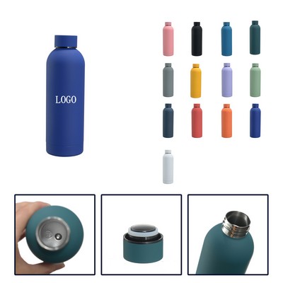 Matte Finish Stainless Steel Water Rubber Paint Thermos Bottle (17 Oz)