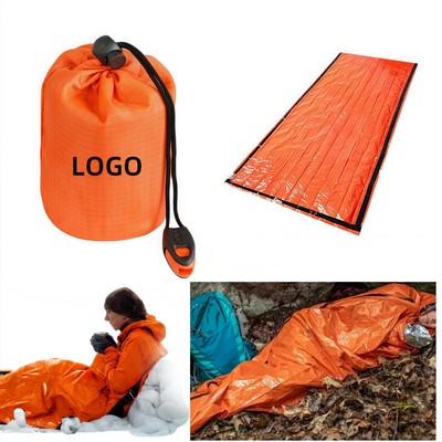 Pe Aluminum Film Emergency Sleeping Bag With A Whistle