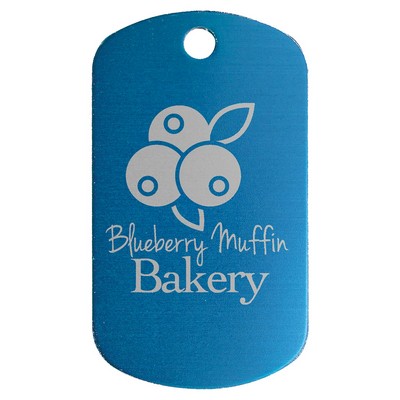 1" x 2" Blue Anodized Aluminum G.I. Tag