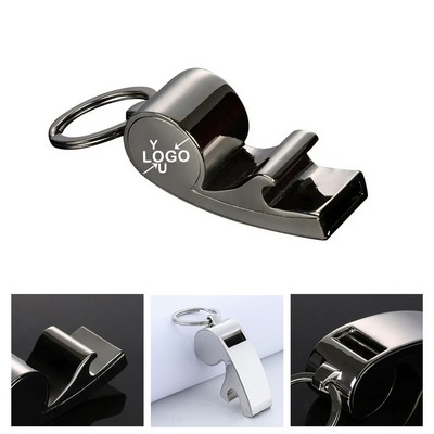 Whistle Keychain with Bottle Opener
