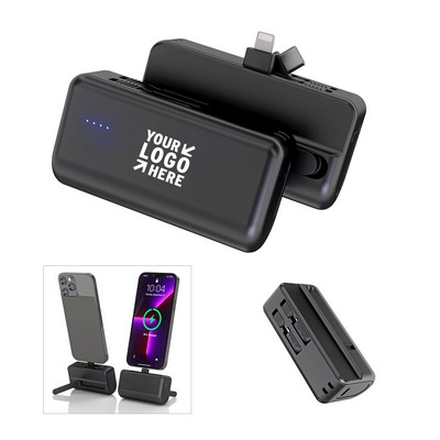 Dual Connector Capsule Power Bank with Phone Stand