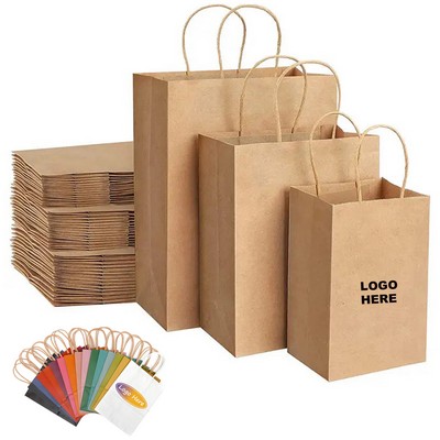 Custom Grocery Shopping Tote Retail Packaging Bag Brown Kraft Paper Bags with Handles