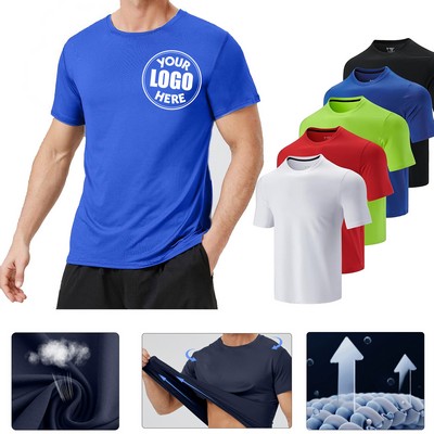 Men's Active Quick Dry Crew Neck T Shirts
