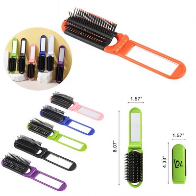2 IN 1 Folding Massage Comb and Mirror