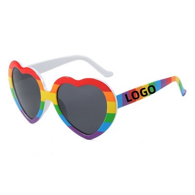 LGBT Rainbow Polarized Heart Shaped Sunglasses UV400