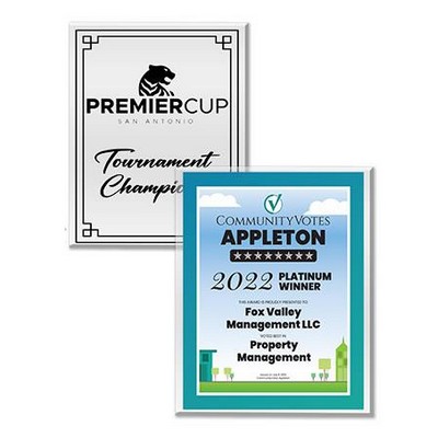 Plaque 9X12 Clear Beveled Edge Acrylic W/High Def