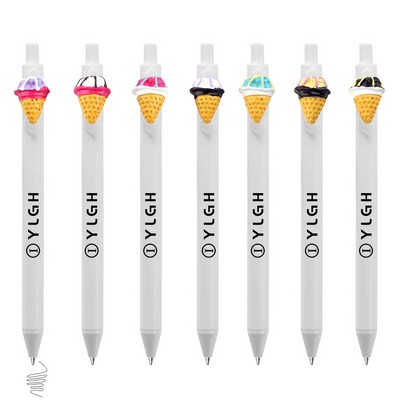 Click Activated Pen With Cute Ice Cream Cone