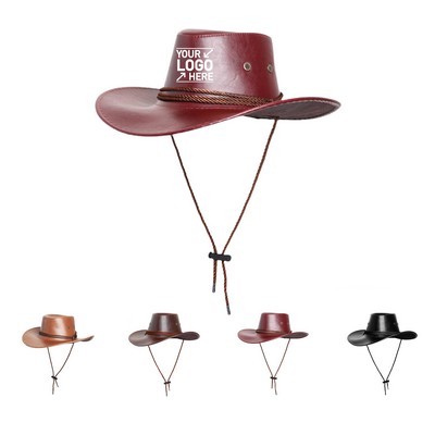 Leather Cowboy Fedora Hat