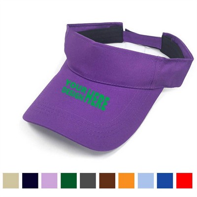 Breathable Adjustable Cotton Twill Sun Visor
