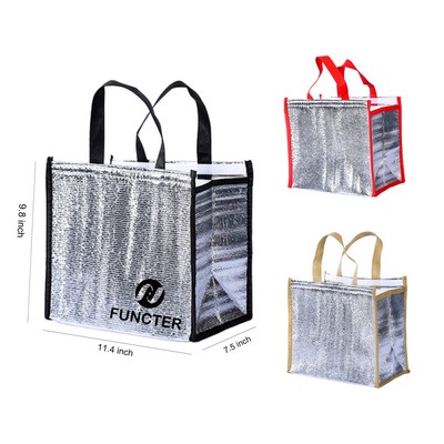 Aluminum Foil Insulated Cooler Bag 11.4 x 9.8"