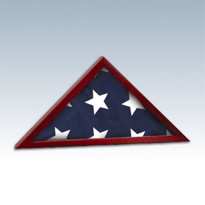 Rosewood Finish Flag Display Case