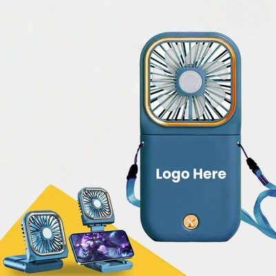Portable Fan with 3000mAh Charger & Neck Lanyard