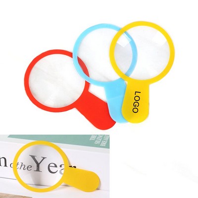 Portable PVC Handheld Magnifier W/Bookmark