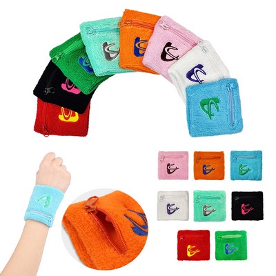 Colorful Sport Wristband with Zipper