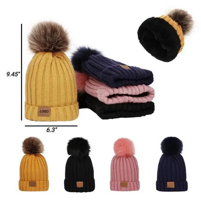 Baby's Winter Knit Beanie Hat