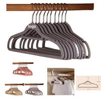 Custom Velvet Non-Slip Suit Hangers – 360° Swivel, Premium ABS, Stain-Free