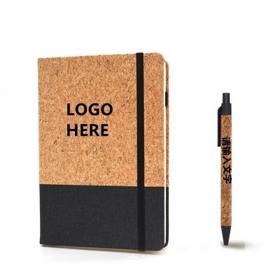 Cork and PU Journal with Pen Set