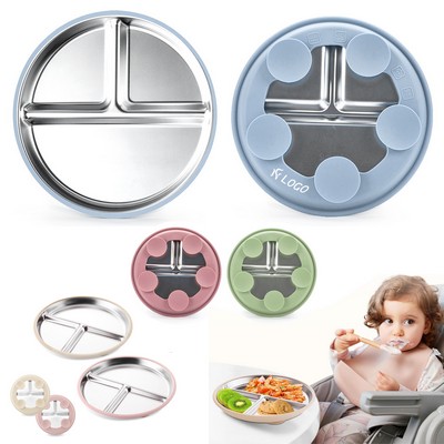 Stainless Steel Baby Plate With Suction