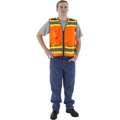 Majestic 75-3236 Hi-Viz Heavy Duty Vest w DOT Striping, ANSI 2