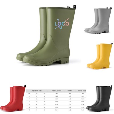 Waterproof Pvc Rubber Rain Boots for Wide Calves