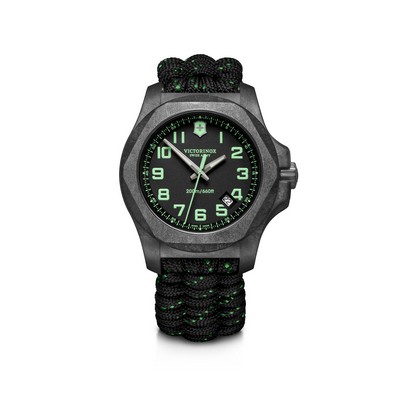 I.N.O.X. Carbon, 43mm, black dial, black paracord strap