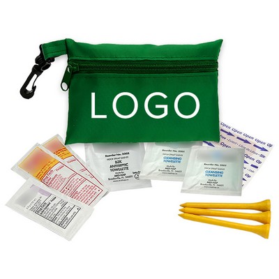 5" Compact Polyester Bright Color Golf Tote Kit with Hang Clip