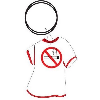 No Smoking Sign T-Shirt Gift Shop Key Chain w/Clear Mirrored Back (4 Square Inch)