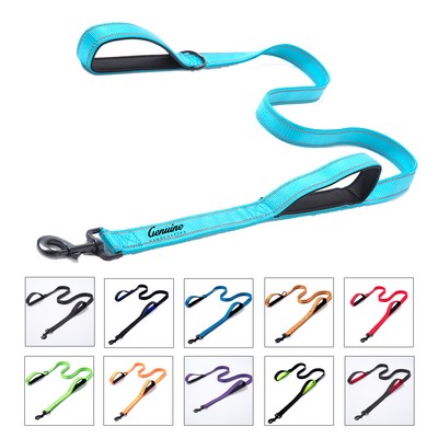 Rugged Nylon Reflective Dog Leash with Neoprene Padded Handle
