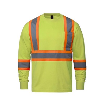 Paramount Adult Cotton Long Sleeve Hi-Vis T-Shirt