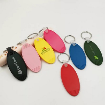 Oval Shape Plastic Key Chain
