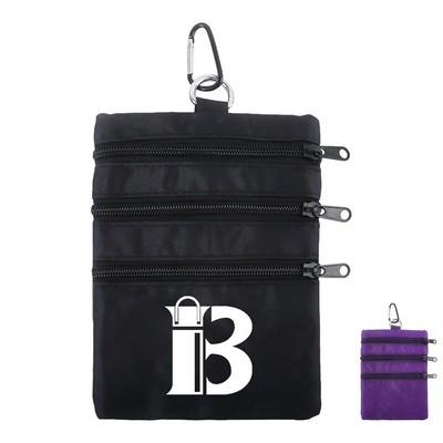 Waterproof Oxford Golf Accessories Pouch w/ Carabiner