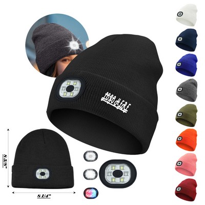 Unisex Rechargeable & Detachable LED Light Up Knit Beanie Hat