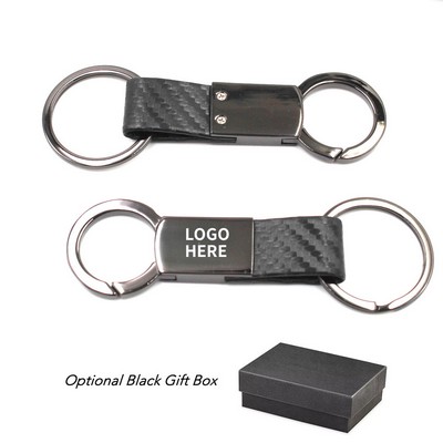 Premium Clip-On Metal & Leather Keyring