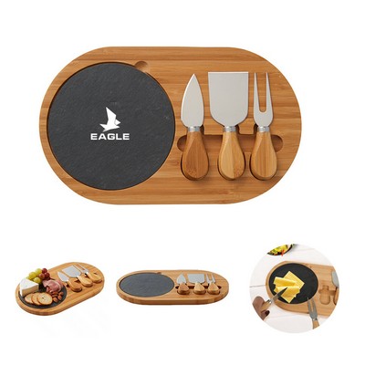 Bamboo Cheese Board Set