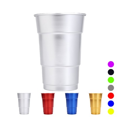 16 Oz Aluminum Reusable Beer Cup For Parties And Stadium Events