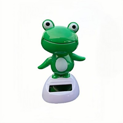 Solar-Powered Dancing Frog Car Ornament for Dashboard or Trunk Display