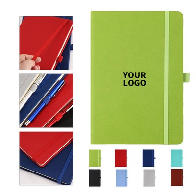 PU Leather A5 Journal Notebook With Pen Holder