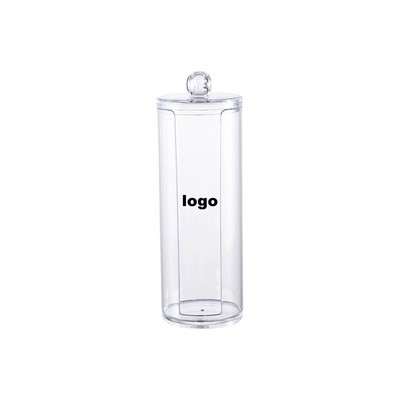 Clear Long PS Cotton Swab Storage Box with Lid Makeup Organizer Container