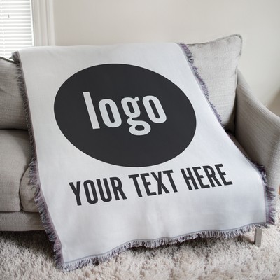 Personalized Corporate Logo Afghan Throw Blanket