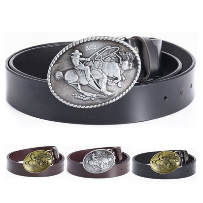 Genuine Leather Classic Belt Buckle