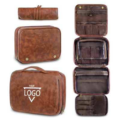 Leather Hanging Toiletry Organizer