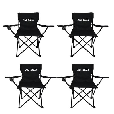 Compact Camping Chair with Back Support and Armrests