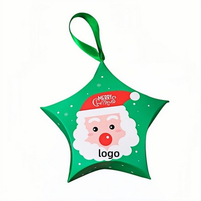 Star Shaped Christmas Candy Gift Box with Festive Five Point Design