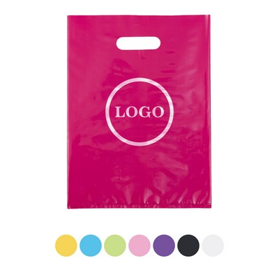 Die-Cut Merchandise Handle Tote Shopping Bags Frosted Fold-Over Reinforced Plastic Packaging