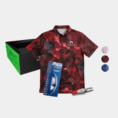 YATTA Golf® Freedom Men's Polo Shirt, Srixon® Golf Balls & Pitchfix® Icon Divot Tool Gift Set