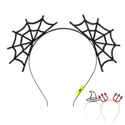 Halloween Spider Web Red Arrow Witch Hat Headband