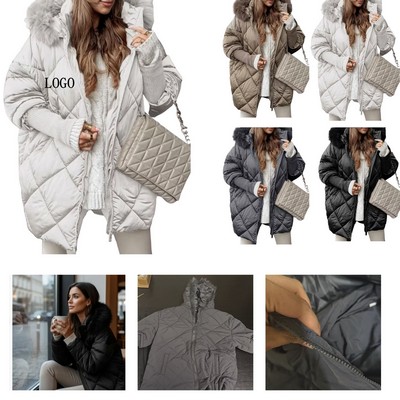 Elegant Hooded Cardigan Women's Coat