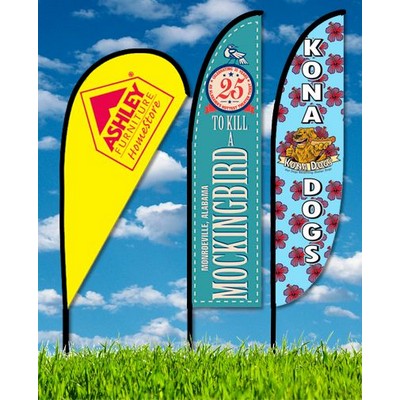 Rush 48 hrs. Zoom3 10' Feather/Teardrop Flag Kit 1 Side w/X-Base