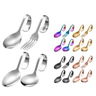 Stainless Steel Curved Handle Spoon