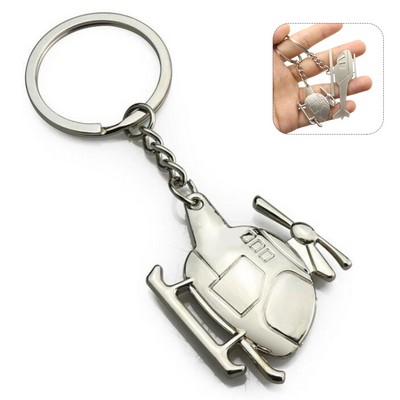 3D Zinc Alloy Helicopter Keyring